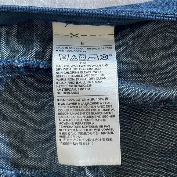 Banana Republic Denim Button Bustier Top Women’s 6 Blue Med Wash Pleated Cottage - Picture 14 of 15